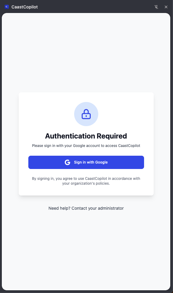 Étape 3 – Connexion à Caast via Google